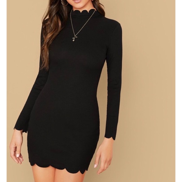 SHEIN Dresses & Skirts - Solid Scallop Trim Bodycon Dress